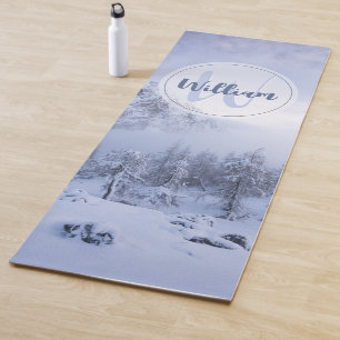 Tapis De Yoga Hiver merveilleux brouillard épinette forêt neige