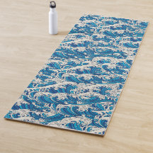 Hokusai Grande vague Motif bleu marine