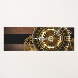 Tapis De Yoga Horloge Steampunk avec des engrenages anciens