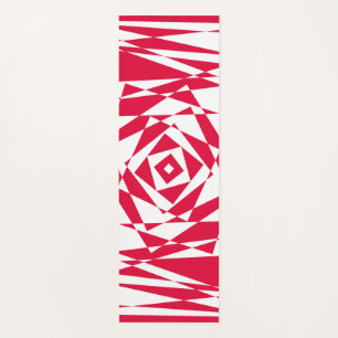 Tapis De Yoga Illusion abstraite rouge blanc