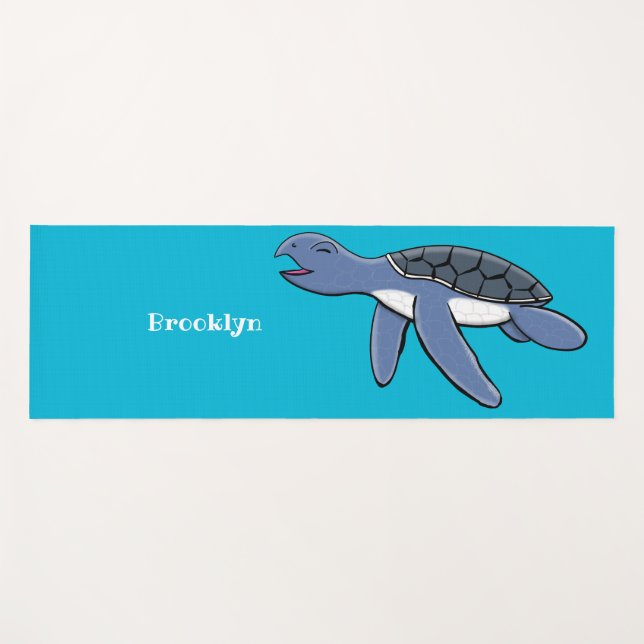 Tapis De Yoga Illustration de la petite tortue de mer (Devant (Horizontal))