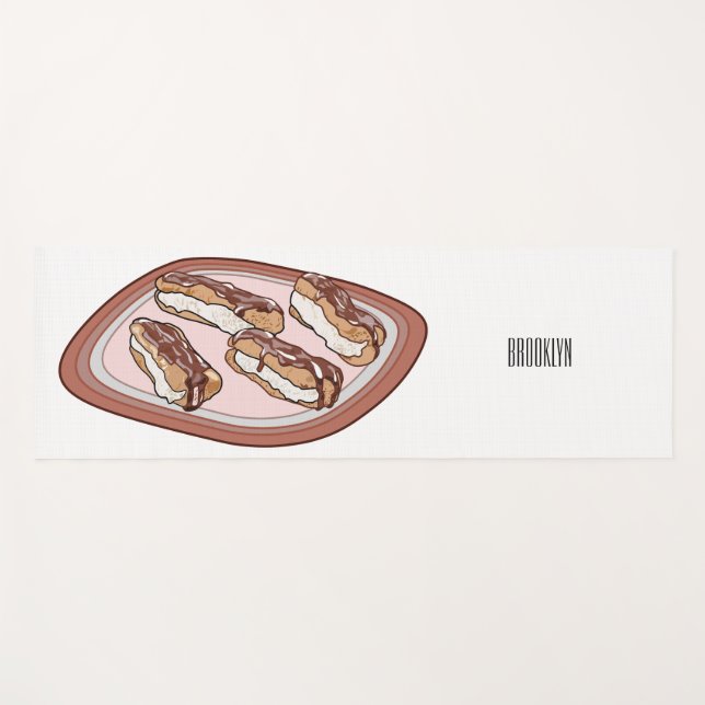 Tapis De Yoga Illustration de l'éclair de chocolat (Devant (Horizontal))