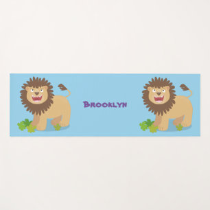 Tapis De Yoga Illustration de l'effervescence de lions heureux