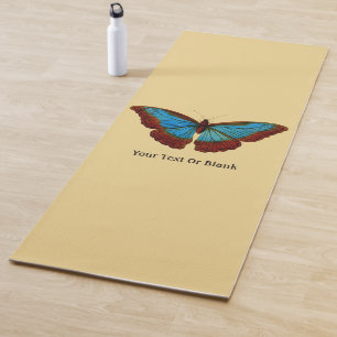 Tapis De Yoga Illustration de papillon vintage