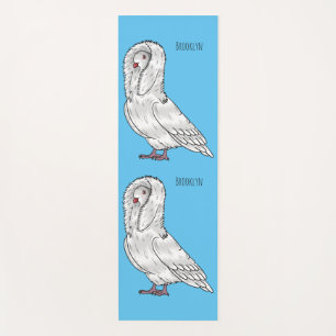 Tapis De Yoga illustration de pigeon jacobin de dessin animé