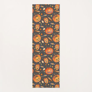 Tapis De Yoga Illustration d'Halloween avec chauve-souris citrou