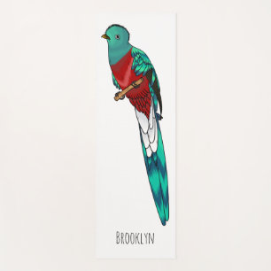 Tapis De Yoga Illustration d'oiseau de quetzal resplendissant