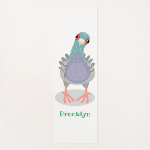 Tapis De Yoga Illustration drôle de pigeon curieux