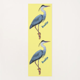 Tapis De Yoga Illustration du grand héron bleu