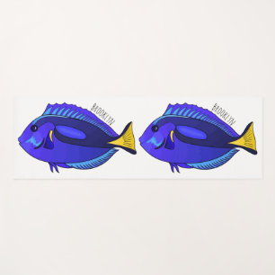 Tapis De Yoga Illustration du poisson de la cuve bleue