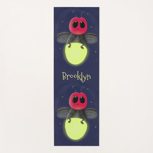 Tapis De Yoga Illustration d'une luciole à éclair mignon (Devant)