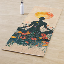 Illustration Floral Chakra Yoga Mat