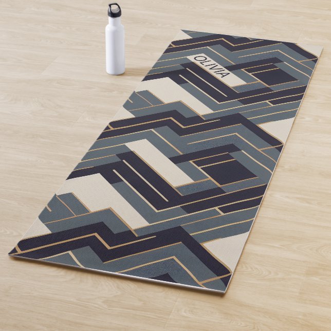 Tapis De Yoga Illustration géométrique en or (En situation)