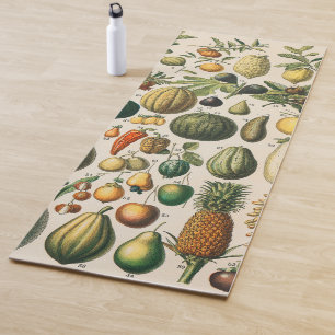 Tapis De Yoga Illustration scientifique végétale des fruits