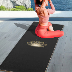 Tapis De Yoga Image Abstraite minimaliste de Lotus Or