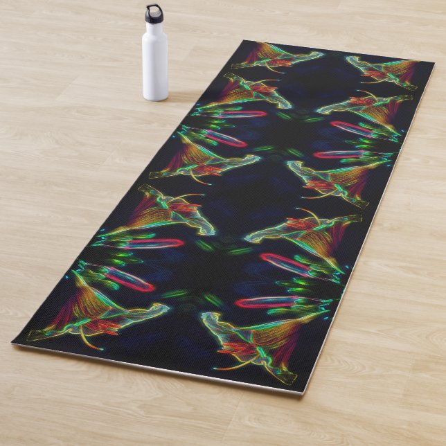 Tapis De Yoga Imaginaire Lily Abstrait Flower Art (En situation)
