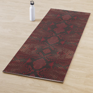 Tapis De Yoga Impression Python rouge et noir