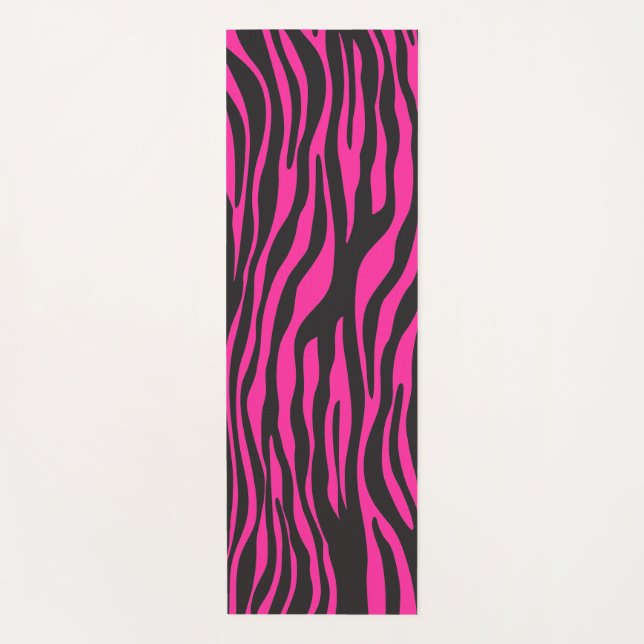 Tapis De Yoga Impression Zèbre rose et noir (Devant)