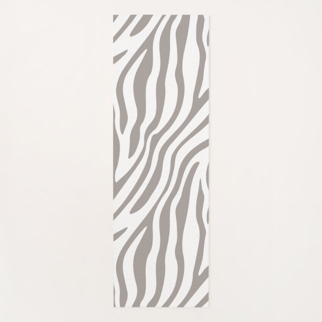 Tapis De Yoga Impression zébrée grise (Devant)