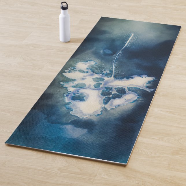 Tapis de yoga imprimé bleu Un Air de Printemps (En situation)