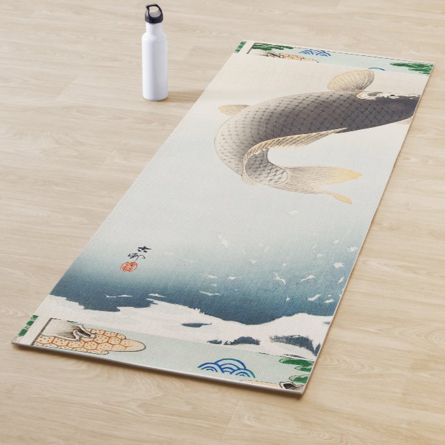 TAPIS DE YOGA IMPRIMER JAPONAISE DE POISSON VOLANT YOGA MAT (En situation)