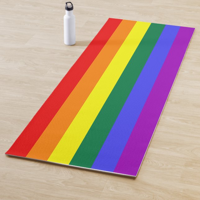Tapis De Yoga Indicateur de la fierté arc-en-ciel (En situation)