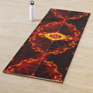 Tapis De Yoga Inferno Nexus - Fiery Kaleidoscope Art
