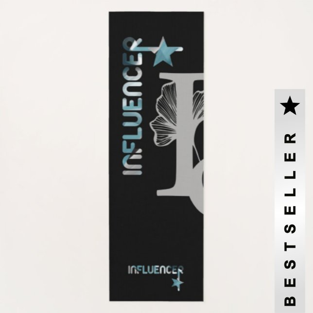 Tapis De Yoga INFLUENCER Yoga Mat Fitness Abstrait Bleu Océan (Créateur téléchargé)