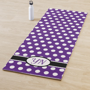 Tapis De Yoga Initiales personnalisées Point Polka