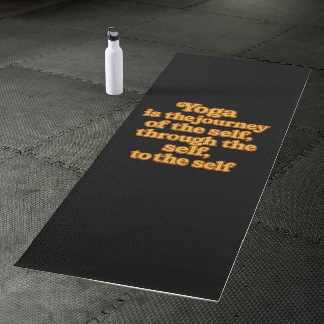 Tapis De Yoga Inspiration de citation jaune noir (Créateur téléchargé)