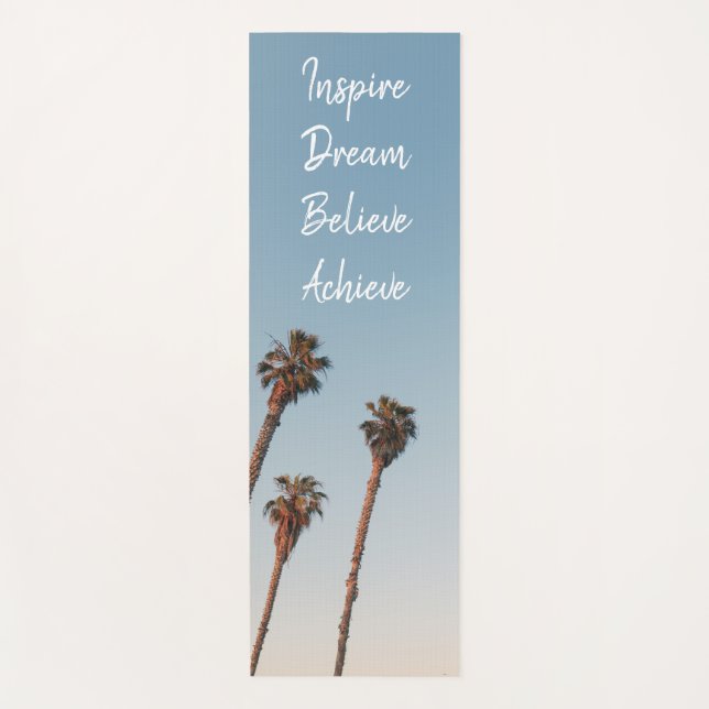 Tapis De Yoga Inspiration moderne Mantra Blue Sky Palm Tree (Devant)
