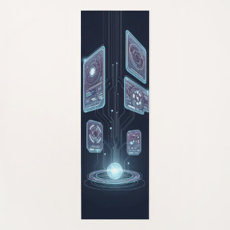 Tapis De Yoga Interface holographique Abstraite flottante