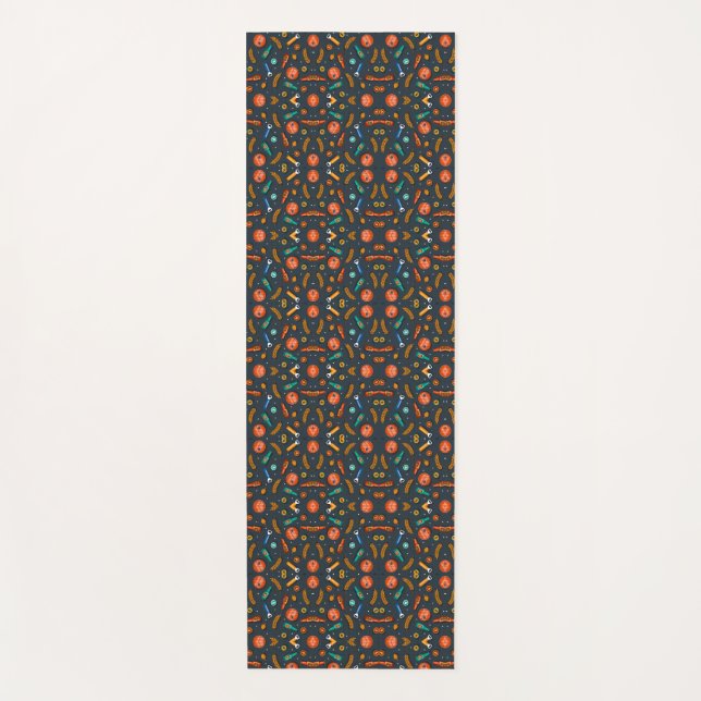 Tapis De Yoga Intricate geometric pattern featuring vibrant  (Devant)