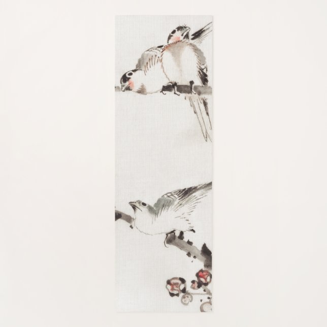 TAPIS DE YOGA JAPONAIS WOODBLOG IMPRIMER OISEAUX SUR BRANCHE YOG (Devant)
