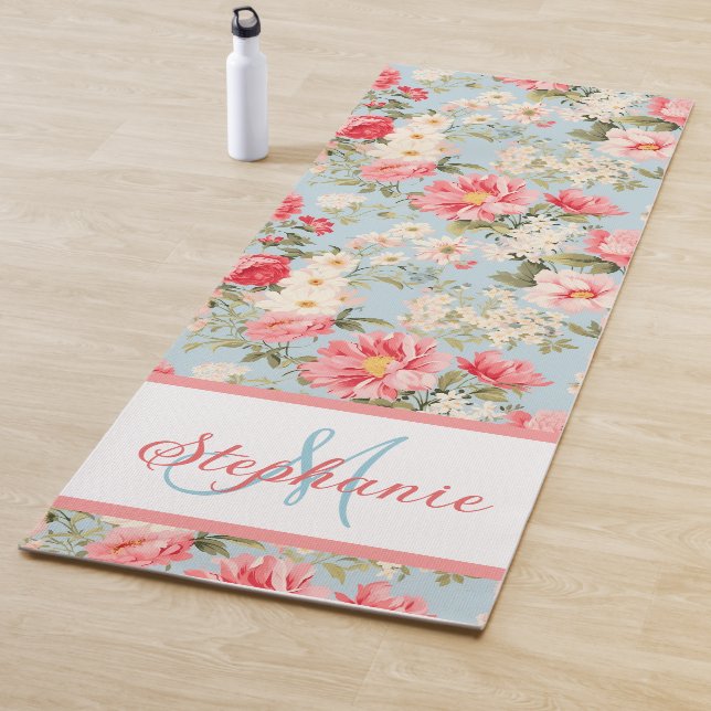 Tapis De Yoga Jardin à fleurs de campagne anglais (En situation)