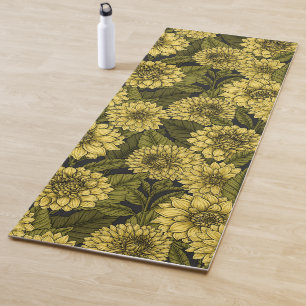 Tapis De Yoga Jardin de Dahlia jaune