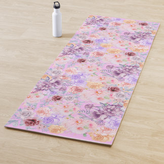 Tapis De Yoga Jardin de Thé Anglais Floral Pastel