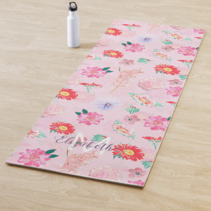 Tapis De Yoga Jardin rose moderne Floral