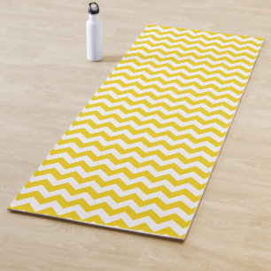 Tapis De Yoga Jaune Zigzag, Jaune Chevron, Motif géométrique