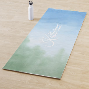Tapis De Yoga Joli script moderne à l'aquarelle simple  