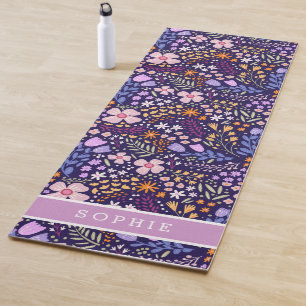 Tapis De Yoga Jolie Fleur de Watercolor en Fleurs sur Mesure