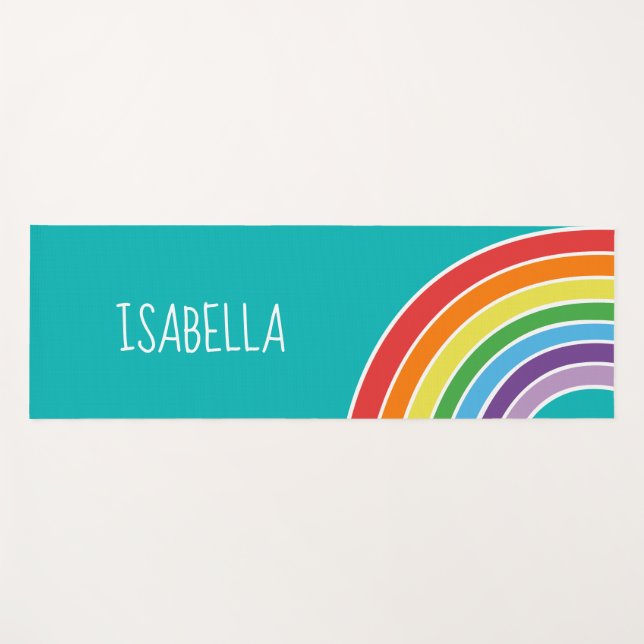 Tapis De Yoga Jolies filles d'arc-en-ciel personnalisées (Devant (Horizontal))
