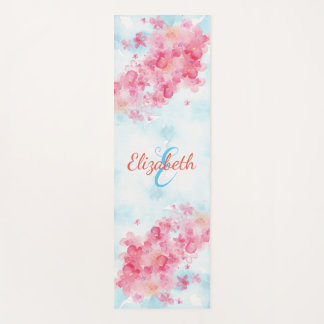 Tapis De Yoga jolies fleurs d'aquarelle monogrammée Yoga Mat