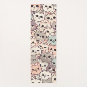 Tapis De Yoga Jote Cat Cartoon Drôle Motif