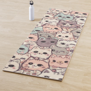 Tapis De Yoga Jote Cat Cartoon Drôle Motif