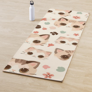 Tapis De Yoga Jote Cat Cartoon Drôle Motif