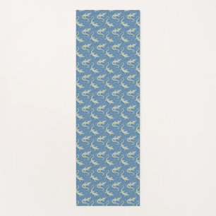 Tapis De Yoga Jouer Alligator Vert Paisley sur Bleu
