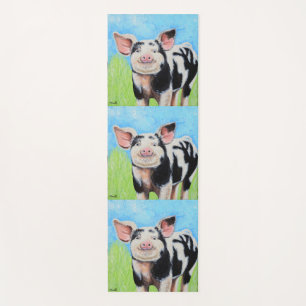 Tapis De Yoga Joyeuse peinture de petit cochon