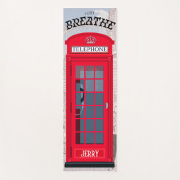 Tapis De Yoga 'JUST BREATHE' Red London Phone Booth