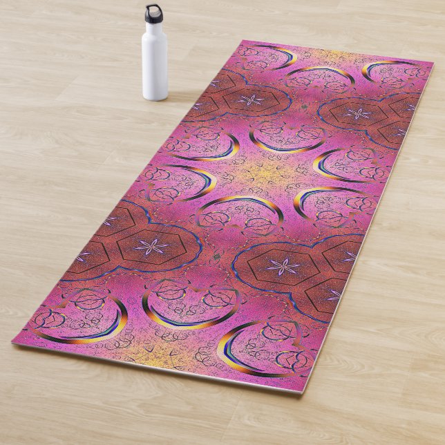 Tapis De Yoga Kaleidoscope du coeur radieux (En situation)